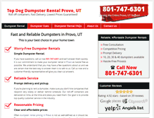 Tablet Screenshot of dumpsterrentalprovout.com